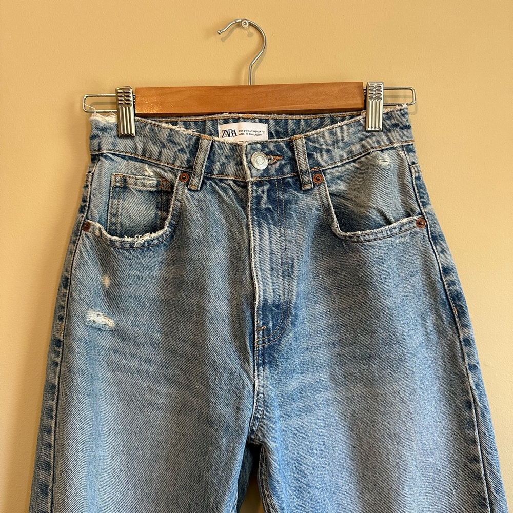 Zara Light Blue Ripped Denim